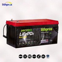 Batterie LiFePO4 rechargeable 24V 120AH Grade A 6000+ cycles, cycle profond, marine, CAN Bus, BMS intelligent, borne M8, CE RoHS IP67, OEM ODM