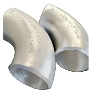 6061 6063 1060 seamless butt welded aluminum elbow diameter 2" sch40 90 degree 1.5D long radius pipe elbow