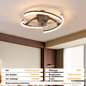 Ventilador de Techo Moderno con Control Remoto Eléctrico de Plástico, LED, Motor BLDC de 6 Velocidades, Silencioso, 5 Aspas, Luz, para Uso en Exteriores y Hoteles, Ahorro de Energía - Product Image 6