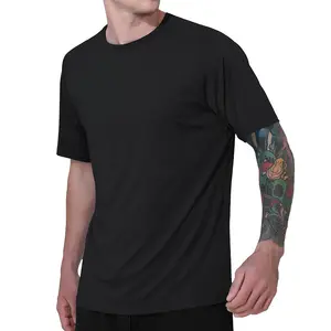 Leichtes Gewicht lässig für Feuchtigkeit austrocknend Polyesterhemden Laufen Fitness-Studio Fitnessbekleidung Herrenhemd