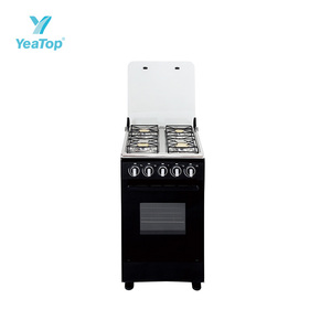 Cuisinière à gaz autonome 4 brûleurs, taille 50x50cm, <span class=keywords><strong>avec</strong></span> support en fonte, <span class=keywords><strong>four</strong></span> à gaz à convection, brûleurs en aluminium, prix abordable - Product Image 1