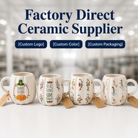 Mug en céramique de porcelaine de haute qualité, élégant, pas cher, en forme de citrouille de Thanksgiving, personnalisable, coloré, compatible lave-vaisselle, pour la rentrée scolaire