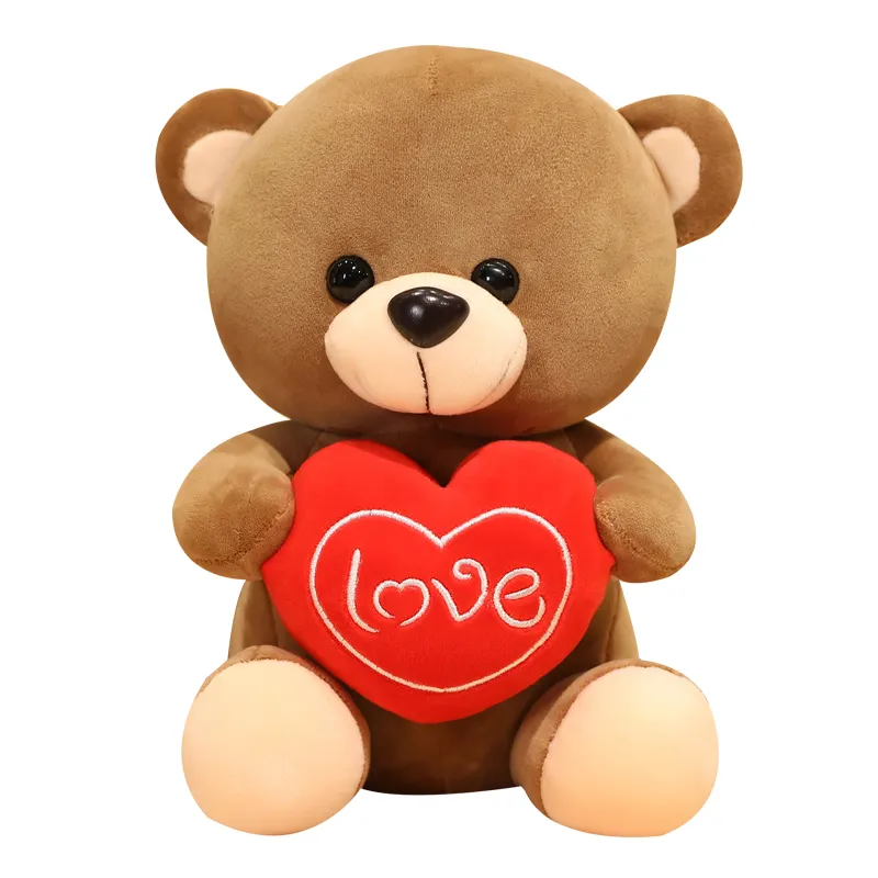 Wholesale Teddy Bear Plush with Heart Pillow for Kid's girl's valentine day gift OEM valentines teddy bears 18/28 CM