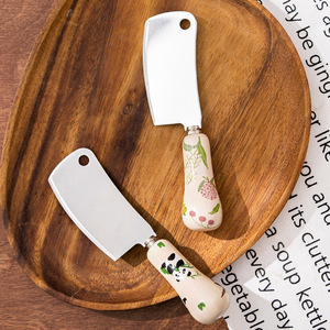 Panda verde cartone animato piccolo coltello quadrato formaggio cottura in ceramica acciaio inossidabile forchetta cucchiaio di frutta apribottiglie - Product Image 3