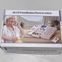 Téléphone fixe senior avec carte SIM, alarme SOS et point d'accès Wi-Fi, portée 20m
