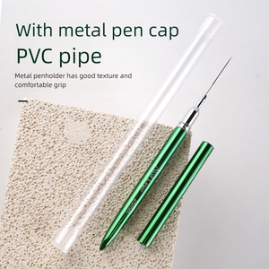 Pinceau liner à tube fin pour nail art, 6mm 9mm 12mm 15mm 18mm 25mm, manche métallique extra fin, stylo de dessin et de peinture pour ongles - Product Image 3