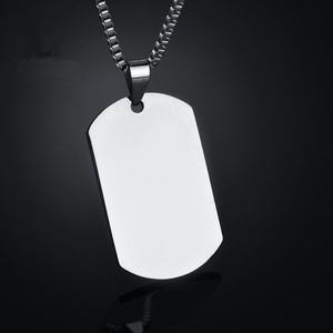 Collar de Acero Inoxidable con Colgante de Metal Liso Personalizado de Calidad al por Mayor para Hombre y Mujer - Product Image 2