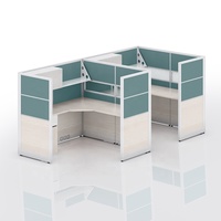 Bureau modulaire moderne Poste de travail ouvert avec cabines Mobilier de table de travail du personnel pour les espaces de bureau modernes Grandes cabines 8x8