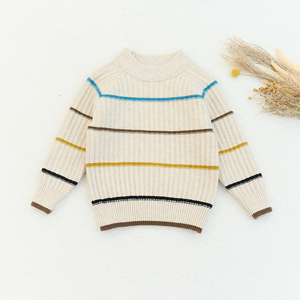 Automne hiver garçon rayé décoration Pit Strip tissage <span class=keywords><strong>pull</strong></span> en tricot garçons chandails - Product Image 4