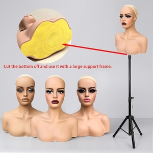 Testa di Manichino in PVC per Formazione Professionale nel Trucco Drammatico degli Occhi con Ciglia Lunghe per Scuole di Cosmetologia e Pratica - Product Image 5