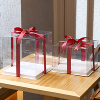 Boîte à gâteaux transparente complète deux en un 4 6 8 pouces impression d'estampage simple ou double couche pour la nourriture pour l'emballage de gâteau