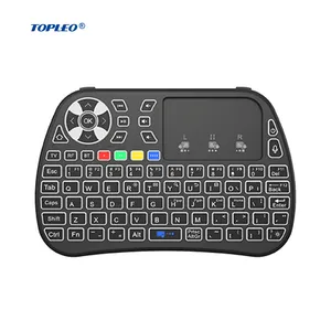 Topleo Custom oem mini tastiera portatile smart usb led rgb colorato Wireless Tv Box mini tastiera da gioco mobile