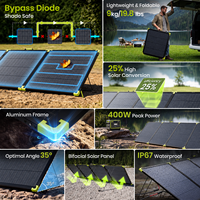 Panneau solaire portable pliable 400W pour station d'alimentation, chargeur solaire étanche IP67 à 25% d'efficacité élevée pour camping, camping-car et extérieur