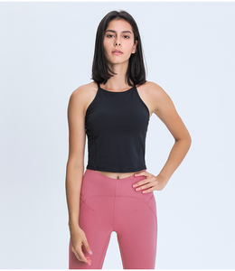 High Neck Crop <strong>Top</strong> <strong>Built</strong> <strong>in</strong> <strong>Bra</strong> Gym Activewear <strong>Bra</strong>, Womens Sports <strong>Bra</strong> Yoga Running Workout Camisole - Product Image 2