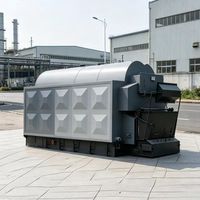 Chaudière industrielle horizontale à grille à chaînes pour eau chaude à biomasse - Haute efficacité, écologique, stable, à faible consommation, automatique
