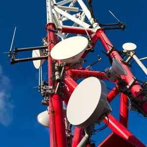 Rádio microondas aço treliça telecomunicações antena de longo alcance mastro 3 pernas de aço tubo telecomunicações comunicação 5g torre de telefone celular