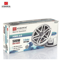Enceinte marine HYANKA HMS-65 6,5 pouces, lumière LED 7 couleurs, étanche IP67, protection UV, 75W 150W 4 ohms, enceintes marines 6,5