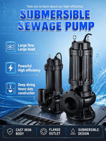 Pompa Air Limbah Submersible Stainless Steel WQ100 11 kW Pompa Drainase Aliran Tinggi untuk Sumur Pembuangan Pengolahan Air Kota dan Industri