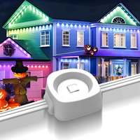 Lumières de Noël permanentes intelligentes étanches IP67 à LED pour la décoration extérieure de la maison, lumières de gouttière LED