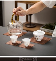 Sous-verre en bambou chinois, antidérapant, anti-brûlure, accessoires pour le thé, rétro, luxe léger, isolation thermique