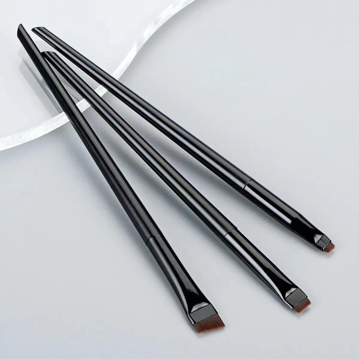 Premium Ultra Thin Slanted Flat Fine Angled Eyeliner Eyebrow Make Up Brush Vegan Bristle Eye Liner Makeup Brush