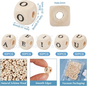 ลูกปัดตัวอักษรไม้ลูกบาศก์8มม., ลูกปัด<span class=keywords><strong>สระ</strong></span>สี่เหลี่ยมลูกปัด A E I O สำหรับงานประดิษฐ์ทำด้วยตัวเองเครื่องประดับสร้อยคอทำมือ - Product Image 2