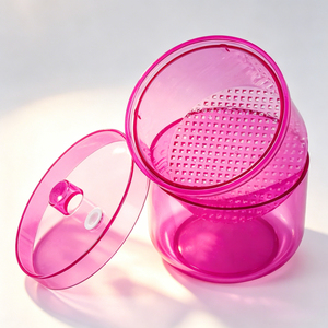Boîte de trempage ronde en plastique pour fraises dentaires avec filtre et bouchon de ventilation, nettoyeur de fraises pour stérilisation et rinçage, récipient de trempage portable - Product Image 1