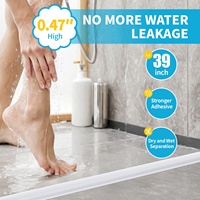 Barrera de Agua para Baño, Tira de Silicona TPE para Umbral de Ducha, Retén de Agua, Separación de Zonas Secas y Húmedas, Protector de Suelo Duradero