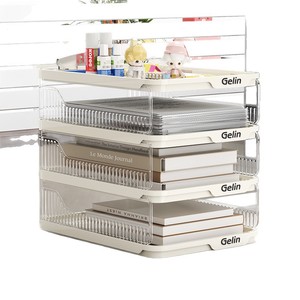 Kotak Organizer File A4 Transparan Rak Penyimpanan Desktop Rak Dokumen Tempat Kertas Dapat Ditumpuk untuk Kantor Sekolah Grosir - Product Image 6