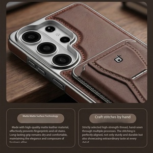 Funda de Teléfono Tipo Cartera de Cuero PU Magnética con Acabado Elegante para Samsung S26 S23 S24 S25 Ultra con Ranuras para Tarjetas, Soporte y Protección Antigolpes - Product Image 6