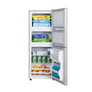 BCD-108S Home Use Fridge 108L Three <strong>Doors</strong> Vertical Electric Manufactory VCM Stainless Steel Combi Fridge