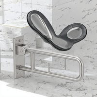 Barres d'appui de sécurité en acier inoxydable pour toilettes, douches et salles de bain, design pliable antidérapant pour les besoins d'accessibilité des personnes