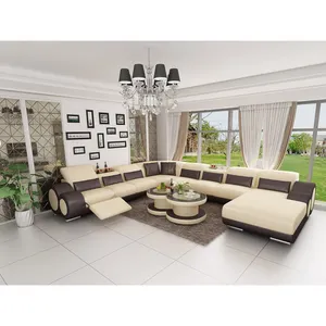 Sofa bezug l Form 5 Sitzer mit weiß schwarz morden billige Couch Leder runde Sofa garnitur Möbel Smart Corner Schlafs ofa Living r