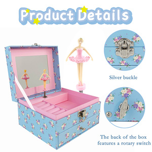 Boîte à musique <span class=keywords><strong>en</strong></span> papier écologique YIYU avec manivelle, fleurs de ballerine, miroir et tiroir, cadeau pour filles et femmes - Product Image 2