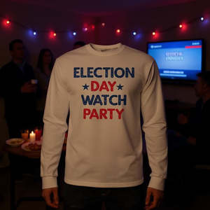 T-shirt à manches longues blanc pour fête de vote électorale, taille adulte - Product Image 3