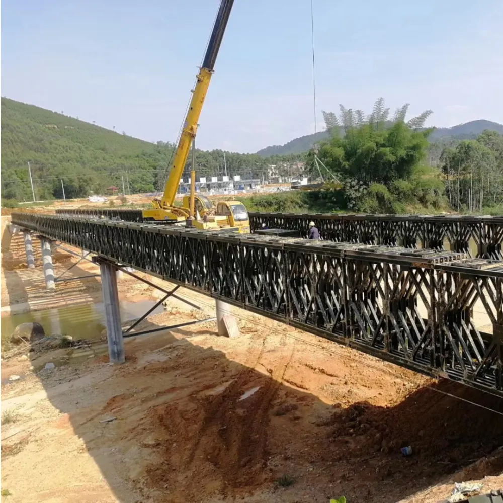 Ponte a traliccio portatile con struttura in acciaio a costruzione rapida in caso di catastrofe per il passaggio di veicoli