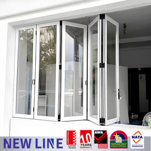 Tùy chỉnh hiện đại ngang gấp nhôm Bifold cửa sổ kính cường lực khung thép không gỉ cho căn hộ khách sạn màn hình lưới - Product Image 2