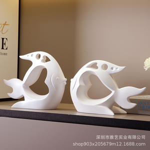 Moderno simple pareja beso pez adorno creativo hogar sala de estar TV gabinete entrada escritorio decoración regalo - Product Image 3