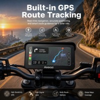 Caméra de tableau de bord pour moto Aoocci C6 Pro 6,25 pouces 1000 Nits, double 1080P, étanche, sans fil, CarPlay, enregistreur de navigation pour moto