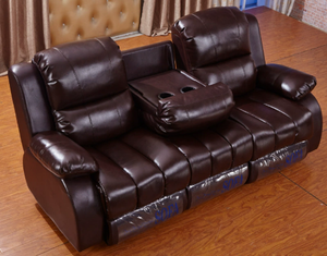 Sofá de Cine Reclinable Eléctrico de Cuatro Posiciones con Costuras de Diamante y Reposacabezas Ajustable, Muebles para Cine en Casa y Villas, Asientos de Cine Reclinables Eléctricos - Product Image 2