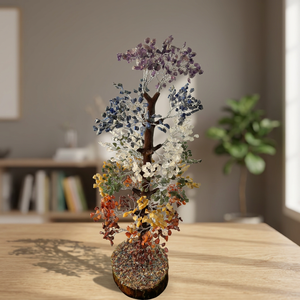 Arbre bonsaï à 7 chakras fait à la main 2000 pierres précieuses naturelles semi-précieuses cristal Reiki décor à la maison mascotte Feng Shui pour Noël - Product Image 3