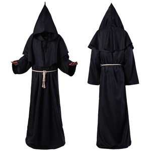 <span class=keywords><strong>Disfraz</strong></span> de Monje para <span class=keywords><strong>Halloween</strong></span>, Capa con Capucha, Túnica Medieval Renacentista, <span class=keywords><strong>Disfraz</strong></span> de Sacerdote con Cuerda de Cáñamo y Cruz para Hombres Adultos - Product Image 2