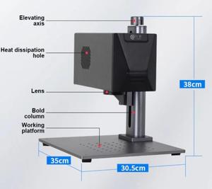 เครื่องยิงเลเซอร์ไฟเบอร์ UV รุ่น Hualong MINI น้ำหนักเบาเพียง 8.5 กก. ความละเอียด 4K HD รองรับไฟล์ DXF/AI สำหรับงานแกะสลักโลหะ พลาสติก หนัง ไม้เคลือบสี ความเร็วสูง - Product Image 3