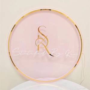 Cerchio su misura in acrilico segno salone modelli esplosivi personalizzato 3d retroilluminato segno al Neon rotonda segno - Product Image 1