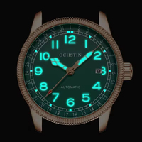 Montre automatique pour homme OCHSTIN 7006, bracelet en cuir et nylon, affichage de la date, montre mécanique de pilote, étanche, montre de sport pour affaires