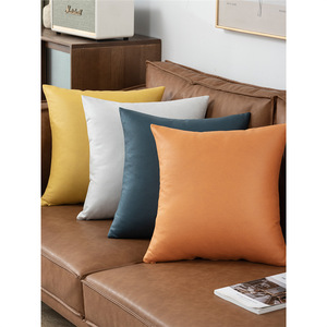 หมอนอิงทรงสี่เหลี่ยมผืนผ้าสีพื้นสไตล์นอร์ดิกสำหรับโซฟา พนักพิงหลัง รองรับเอว ผ้าเทคโนโลยีซักได้ - Product Image 1