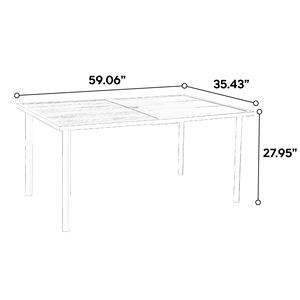 7 Parçalı Modern Çevre Dostu Dış Mekan Çelik Veranda Yemek Seti, 6 Minderli (2 Döner Sallanan Sandalye 4 Sandalye) Çıkarılabilir Masa Üstü - Product Image 1