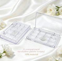 12-Fächer Transparente ABS-Lidschattenpalette, Herzförmiges Gitterdesign, Individuelle Leere Paletten Verfügbar