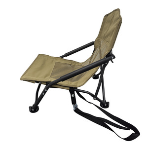 Chaise pliante portable d'extérieur internationale avec dossier pour pêche, pique-nique, camping, loisirs, tabouret bas - Product Image 4