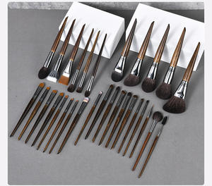 Ensemble de 30 pinceaux de maquillage en poils de chèvre noirs, logo personnalisé, pinceau pour le correcteur et la poudre, marque privée, kit professionnel - Product Image 1